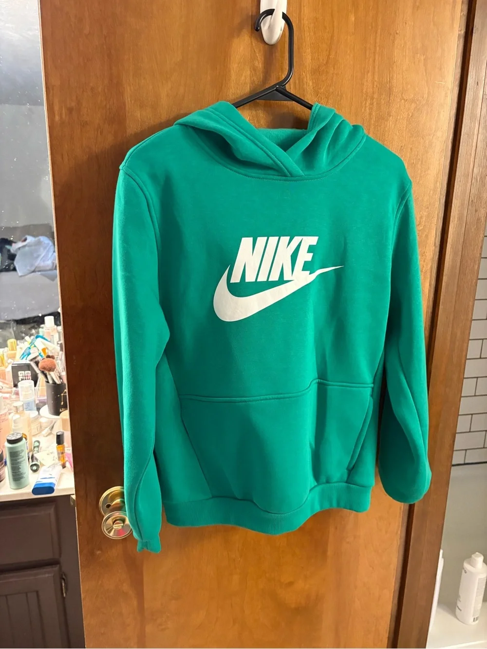 Nike Kid’s Teal Hoodie with White Logo
